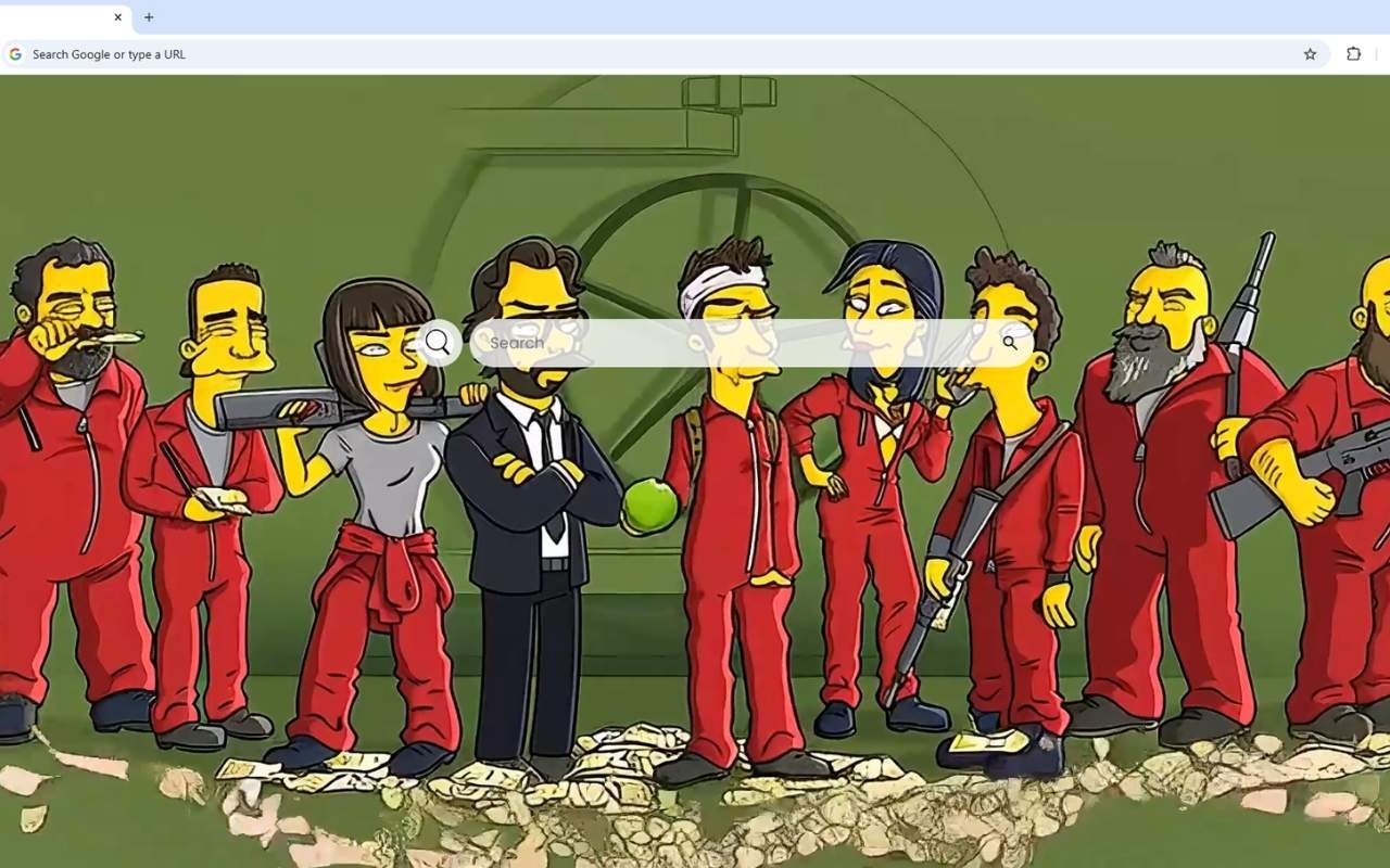 La Casa de Papel Simpson Style Live Wallpaper